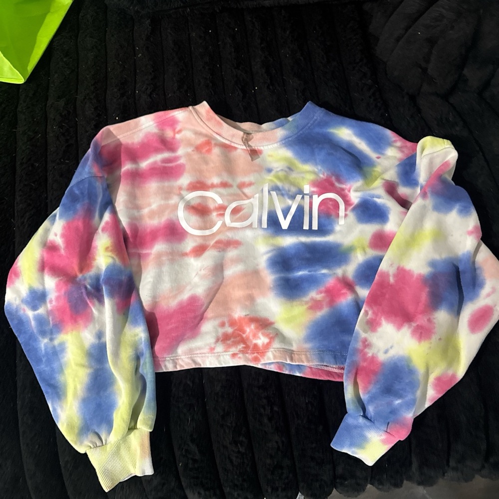 Calvin Klein Pastel Tie-Dye crop top sweater